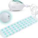 SereneLife Bubble Bath Mat  Portable Spa Mat with Adjustable Intensity, Waterproof LED Light, Pillow and Remote Control for Ultimate Relaxation, 47" x 14.2" (Teal)