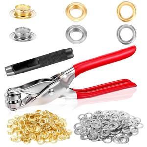 1282Pcs Grommet Tool Kit, Eyelet Kit with Leather Hole Punch Pliers, 1/2 Inch 12mm(Inside) Grommet Eyelet Pliers with 1280 Metal Eyelets with Washers for Fabric, Leather, Belt, Shoes