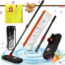 Car Wash Kit,Chenille Microfiber Car Cleaning Brush with Long Handle,Car Wash Supplies Exterior Scratch Free,1PC Microfiber Cleaning Cloth 16"*16",for Boat Truck RvWindshield Cleaning Tool - Black