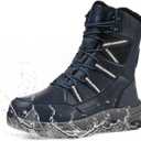 Snow Boots for Men Waterproof Mid-Calf Booties Winter Hiking Boot Durable Warm Fur Lined Boot Non-Slip Warm Climbing Shoes Walking, Cold Weather (11, Dark Blue)