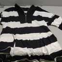 Women's Striped 2 Piece Outfits Oversized Lounge Set Summer Workout Sets Top and Shorts with Pockets (Medium, Lakeblue)