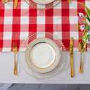 ShinyBeauty 4 Packs Checkered Table Runners 72 Inches Long Red and White Table Runner Christmas Plaid Linen for Farmhouse Dinning Tables (14X72)