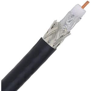 RG6/U Coaxial Cable 250' FT Dual Shield 18 AWG Copper Clad Steel HDTV High Speed 75 Ohm Impedance Audio Video Inwall Digital RG-6 in-Wall Bulk, No Connectors