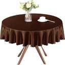 Homiest 1 Pack 84 Inch / 7ft Round Tablecloth Satin Table Cover, Chocolate Brown Table Cloth Overlay Bright Table Decorations, Silky Satin Dining Table Cloths for Wedding Reception Graduation Banquet