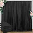 20 ft x 10 ft Wrinkle Free Black Backdrop Curtain for Parties, 4 Panels 10ft Polyester Black Photo Backdrop Drapes for Graduation Birthday Wedding Party Stage Curtains