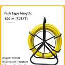 Fish Tape Fiberglass 6MM 328FT Fish Tape Puller Fiberglass Wire Cable Running with Cage [6mm*100m]