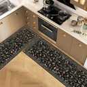 Washable Hallway Runner Rug 2' 6' Black Boho Rug Animal Botany Floral Non-Slip Soft Colorful Oriental Vintage Long Cheetah Flamingo Deer Carpet Kitchen Entryway Bedroom Corridors Indoor