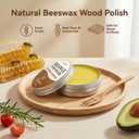 Food Grade Beeswax Wood Conditioner & Furniture Polish - 2Pack Natural Unscented Wood Polish for Furniture, Cutting Board, Cabinet & Antique - Non-Toxic & Safe Bees Wax Cleaner for All Wooden Surfaces