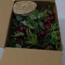 Zeyune 6 Set Small Christmas Wreaths 9'' Real Touch Christmas Kitchen Cabinet Wreaths Garland with Burlap Ribbon Mini Artificial Green Farmhouse for Front Door Wall Windows Kitchen Decor(Eucalyptus)