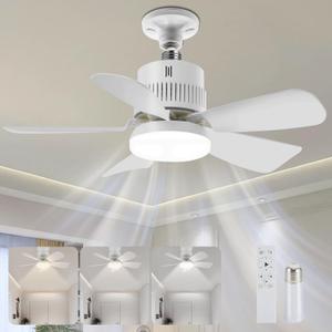 Light Socket Fan with Remote(Pairing Required), Soft 1000LM & CRI 80+ Eye-Friendly, High-Speed Ultra-Quiet, Memory Function, Durable Light Bulb Fan for Garages, Laundry Rooms, Closets, Porches, Attics
