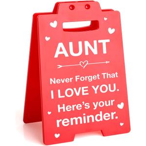 7 x Lodeskee Aunt Birthday Gifts from Niece Nephew, Valentines Day Gifts for Aunt, Mothers Day Wedding Anniversary Presents for Aunt, I Love You Aunt Novel Decorative Signs & Plaques for Aunt, Red