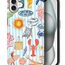 DAIZAG Case for iPhone 16 Plus, Seaside Lobster Summer Life Full-Body Design - Hybrid Dual Protection Soft TPU + Hard PC, Shockproof & Scratch-Resistant Protective Cover Phone Case for Men Women