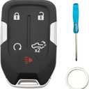 Smart Key Fob Cover Case Shell fit for 2022 2021 2020 2019 Chevy Silverado and GMC Sierra 1500 2500HD 3500HD Keyless Entry Remote Key Fob (Without Chip, 5 Buttons)