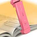 Book Reading Light, Silent Touch Lamp for in Bed, Rechargeable Clip on Booklight with 3 Amber Colors & Precise Dimming Night Reading, Best Gift Lovers, Kids, Pink