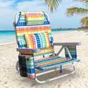 Suteck 5-Position Backpack Beach Chairs for Adults, Foldable & Portable | Adjustable Lumbar Pillow,Towel Bar, Cup Holder, Cooler Pouch & Side Pockets, for Outdoor, Beach, Camping, Oversized
