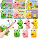 Valentines Day Cards for Kids School, 24 Pack Kids Valentines Greeting Cards with Animal Fidget Toys, Valentines Day Gifts For Kids Classroom Exchange, Boys Girls Valentine Party Favors Prizes