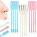 12 Pcs Nasal Hair Cutter 2-in-1 Double Sided Nose Hair Trimmer with Ear Picker and Soft Cleaning Brush Portable 360 Rotating Manual Remover Trimmer for Men Women Home Travel Essentials