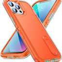 ZCDAYE Case for iPhone 14 Plus (6.7 inches), iPhone 14 Plus case with Kickstand, 3-Layer Full Body Dropproof Shockproof Protective Durable Rugged Cover Case for iPhone 14 Plus (6.7 inches) - Orange