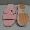 LongBay Slippers for Women Memory Foam Open Toe Slide Indoor House Shoes Slip On Bedroom Comfy Gift, US 11-12