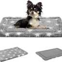 EMPSIGN Dog Crate Pad - Reversible Kennel Mat (Cool & Warm), Machine Washable, Cozy Star Pattern Sleeping Pad for Small Medium Large Dogs, All-Season Pet Bed, Suitable for 24"x18" Dog Crate, Grey