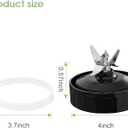 (Pack of 2) Blender Replacement Parts 7 Fins Extractor Blade Assembly with Rubber Gasket Compatible with Nurti Ninja Blenders Auto iQ BL480 BL401 BL642 BL801 NN102