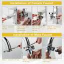 Sink Faucet Hose Sprayer Attachment with 5 Adapters - Dual Function Handheld Bidet - for Feminine Hygiene, Baby Diaper Cleaning & Pet Bathing