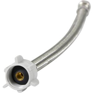 12 Inch Flexible Toilet Water Supply Line Braided Stainless Steel Toilet Hose Connector 3/8 Inch Compression x 7/8 Inch Ballcock Plastic Nut