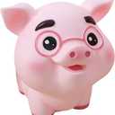 LOGOFUN Pig Molding Piggy Bank Vinyl Pig Coin Money Bank Creative Saving Pot for Home Office Desktop Decoration - Eyes Open