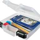 ArtBin 6972AB 10 inch Quick View Deep Base Carrying Case, Portable Art & Craft Organizer with Handle, [1] Plastic Storage Case, Translucent