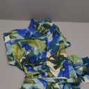 Maggy London Women's Button Down Short Sleeve Midi Pockets-Self Tie Belt-Wedding Guest Summer Dress Size 4, Aqua Blue Green 