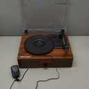 Vinyl Record Player Wireless Turntable with Built-in Speakers and USB Belt-Driven Vintage Phonograph Record Player 3 Speed for Entertainment and Home Decoration (Brown)