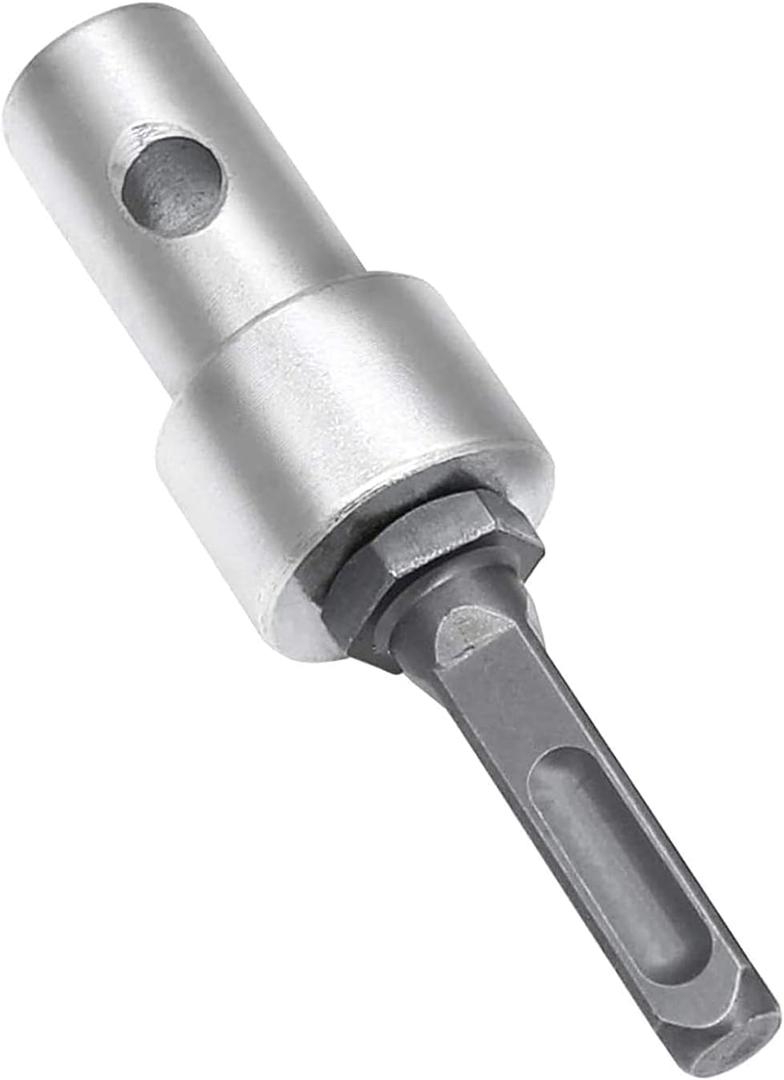 Round Shank Auger Power Drill Adapter,Earth Auger Adapter,Electric Drill to Ground Drill Conversion Head, 2 Slots and 2 Pits, SDS Plus x Fit (4 Slots)