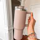 5 x 8Pack Replacement Straws for Stanley 40oz 30oz 20oz 14oz Tumbler, Airboat Reusable Clear Straws Compatible with Stanley Adventure Quencher Travel Mug Cup, Plus Cleaning Brush