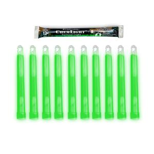 Cyalume Military Grade Green Glow Sticks - Premium Bright 6 ChemLight Emergency Glow Sticks with 12 Hour Duration (Bulk Pack of 10 Chem Lights)