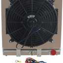 ALLOYWORKS 4 Row Core All Aluminum Radiator + Fan Shroud + Relay for 1992-2000 Honda Civic CRX EG EK/DEL SOL/INTEGRA B16 B18 D15 D16