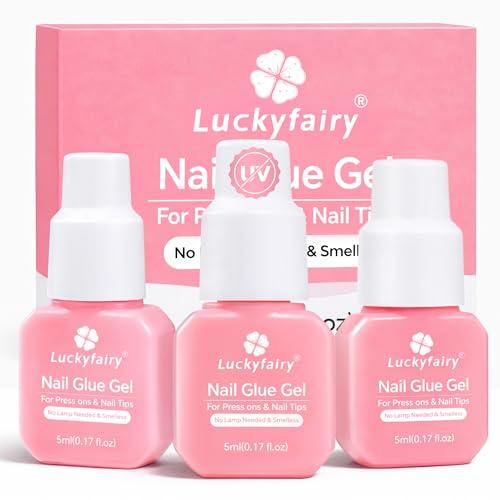Gel Nail Glue for Press on Nails: No U V Lamp Need, Upgraded Air Fast-curing Super Strong Glue Gel Travel-Size 5ml for Nail Tips Fake Nails & Acrylic Long Lasting 1PCS