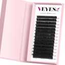 VEYES INC Cashmere Luxe Lashes - Tapered Tips Volume Lash Extension Trays B/C/CC/D/M/J Curl, Matte Black Professional Eyelash Supplies for Lash Techs (0.03 C 10mm)