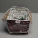 F FINEC Set of 4 Christmas Lighted Gift Boxes, Stackable Light Up Present Boxes Ornament, Battery Operated Xmas Present Boxes, LED Christmas Boxes with Bows for Indoor Christmas Tree, Yard, (Red)