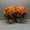 QIANYUN Artificial Topiary for Outdoors- 20 Potted Plant Fake Geraniums Bush-UV Resistant Artificial Outdoor Plant for Front Porch, Garden, Yard, Patio Decor (Light Orange)