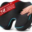5 STARS UNITED Seat Cushion - Memory Foam for Tailbone Pain Relief - Ergonomic Support for Coccyx, Sciatica & Butt - Wheelchair, Office, Desk & Gaming Chair, Car Seat, Airplane, Black