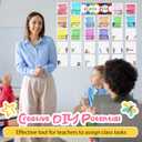 98 Pcs Crayon Classrooms Class Jobs Chart Set Colorful Class Bulletin Board Back to School Teacher's Helper Chalkboard Decor Classroom Bright Jobs Chart with 60 Adhesive Points