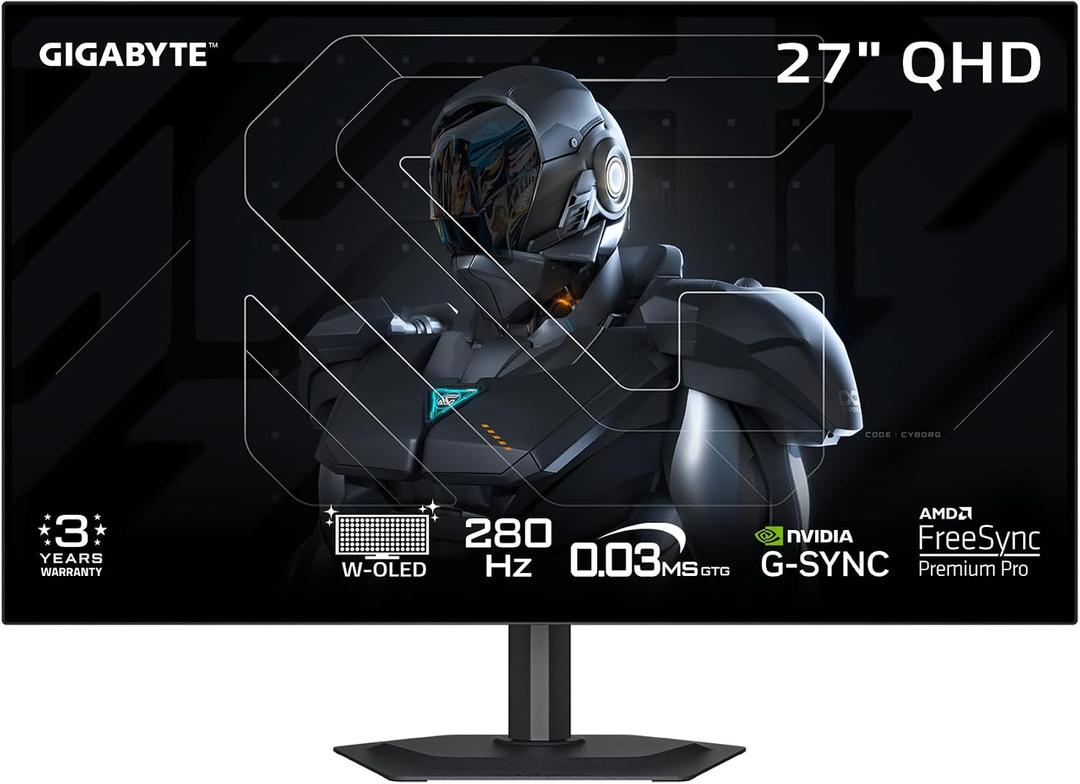 GIGABYTE MO27Q28GR 27" W-OLED QHD AMD Freesync Premium Pro Gaming Monitor