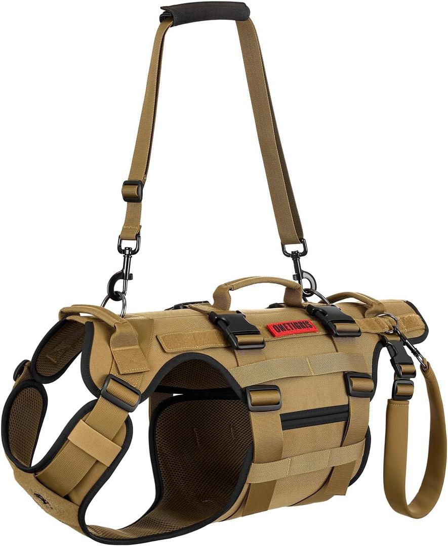 OneTigris Dog Lift Harness for Large Dogs, Dog Hip Support Brace, Full Body Lifter with Handles Invictus Multifunctional Mobility Assistance Vest for Back Legs (Brown, M)