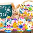 24 Pack Prefilled Easter Eggs with Squeeze Toys Colorful Easter Eggs with Variety Easter Stress Balls Great for Easter Basket Stuffers and Party Favors Easter Egg Fillers