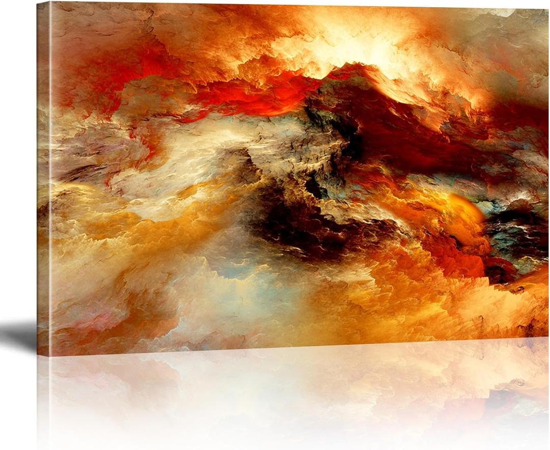 Abstract Wall Art Orange Flow Landscape Pictures Abstract Modern Artwork wall Decor Stretched Canvas Wooden Framed for Bedroom Home Office Dining Room Decoration 16''Hx24''W / 40x60cm Abstract Wall Art Orange Flow Landscape Pictures Abstract Modern Artwork wall Decor Stretched Canvas Wooden Framed for Bedroom Home Office Dining Room Decoration 16''Hx24''W / 40x60cm