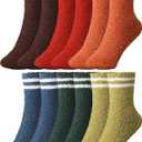 Geyoga 6 Pairs Fuzzy Socks for Women Gifts Winter Cozy Fluffy Slipper Socks Valentines Gift for Men (Vintage Color)