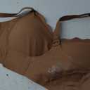 Vertvie Womens Seamless Bras No Underwire Supportive Wireless Push Up Full Coverage Bralette Comfort Scalloped T-Shirt Bra (XX-Large, Coffee)