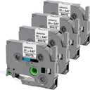 Labelife Replacement for Brother P Touch Label Tape TZe TZ Tape 12mm 0.47 Inch Laminated White TZe-231 TZe231 Label Maker Tape, Compatible with Brother PT-D210 D220 H110 D400 D410 D600 D610BT, 4-Pack