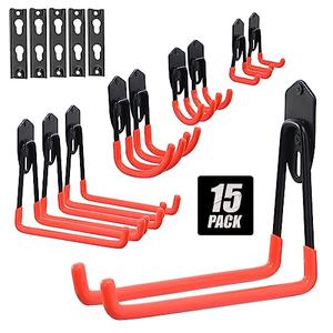 Ultrawall Versatile Garage Storage Hooks, Heavy Duty Tool Hangers Utility Organizer Wall Mount Hooks for Garden Tools, Ladders, Chairs