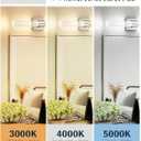 Chrome Vanity Lights, HWH LED Bathroom Lights Over Mirror 11W with Bubble Glass, Modern Wall Sconce Crystal Wall Light Fixtures, 3000K/4000K/5000K Dimmable, 5HW76B-LED CH
